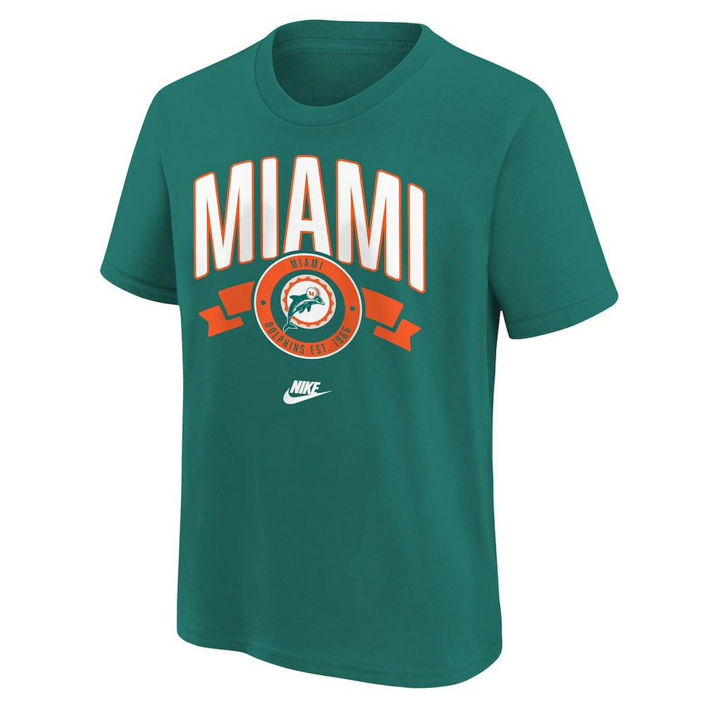Miami Dolphins Youth Rewind Front & Back Essential T-Shirt - Aqua | Nike on sale