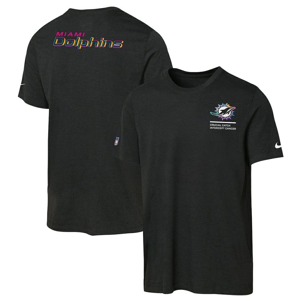 Miami Dolphins Youth 2025 NFL Crucial Catch Tri-Blend Dri-FIT T-Shirt - Black | Nike on sale