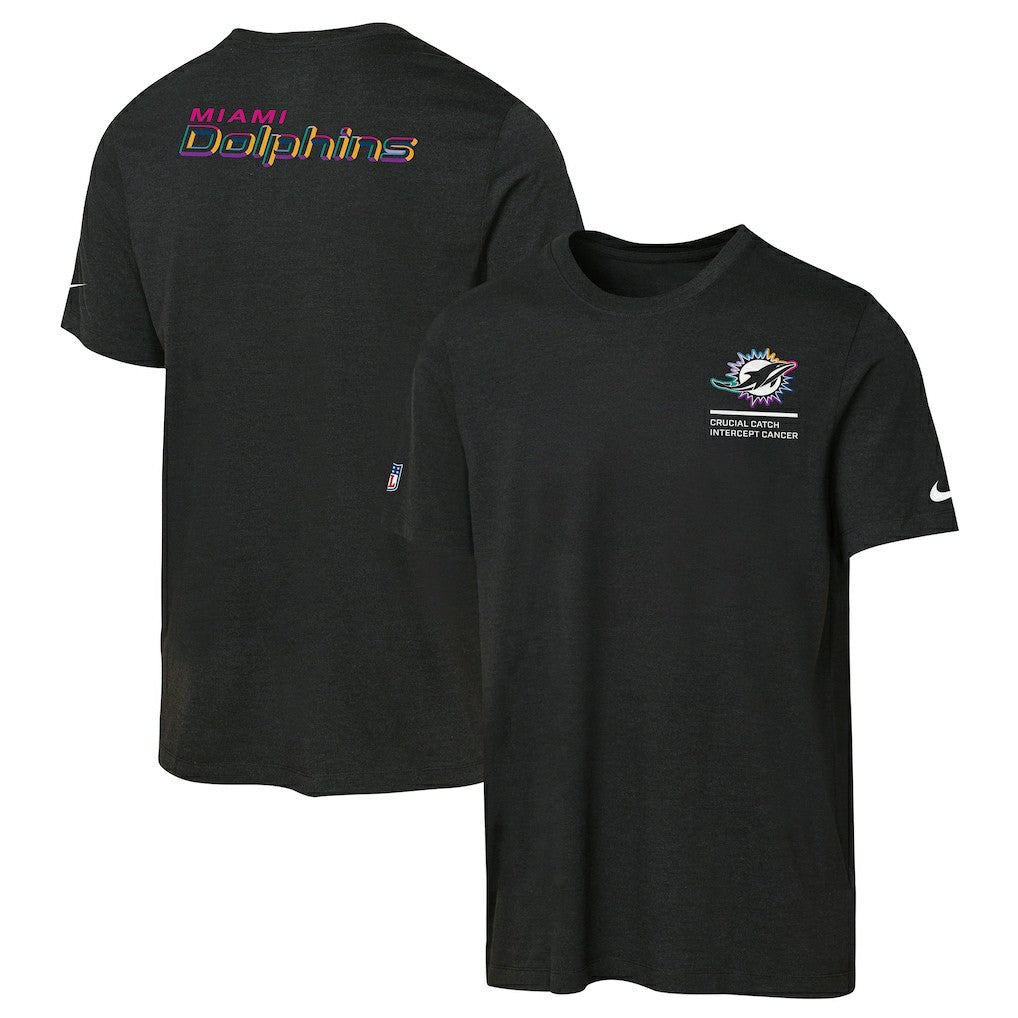 Miami Dolphins Youth 2025 NFL Crucial Catch Tri-Blend Dri-FIT T-Shirt - Black | Nike on sale