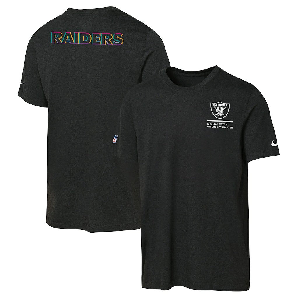 Las Vegas Raiders Youth 2025 NFL Crucial Catch Tri-Blend Dri-FIT T-Shirt - Black | Nike for sale
