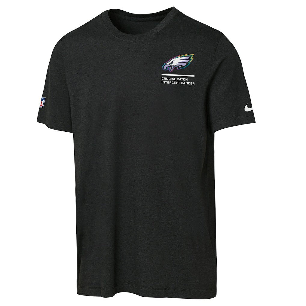 Philadelphia Eagles Youth 2025 NFL Crucial Catch Tri-Blend Dri-FIT T-Shirt - Black | Nike for sale