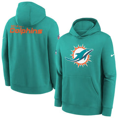 Miami Dolphins Youth Sideline Club Fleece Hoodie - Aqua | Nike for sale
