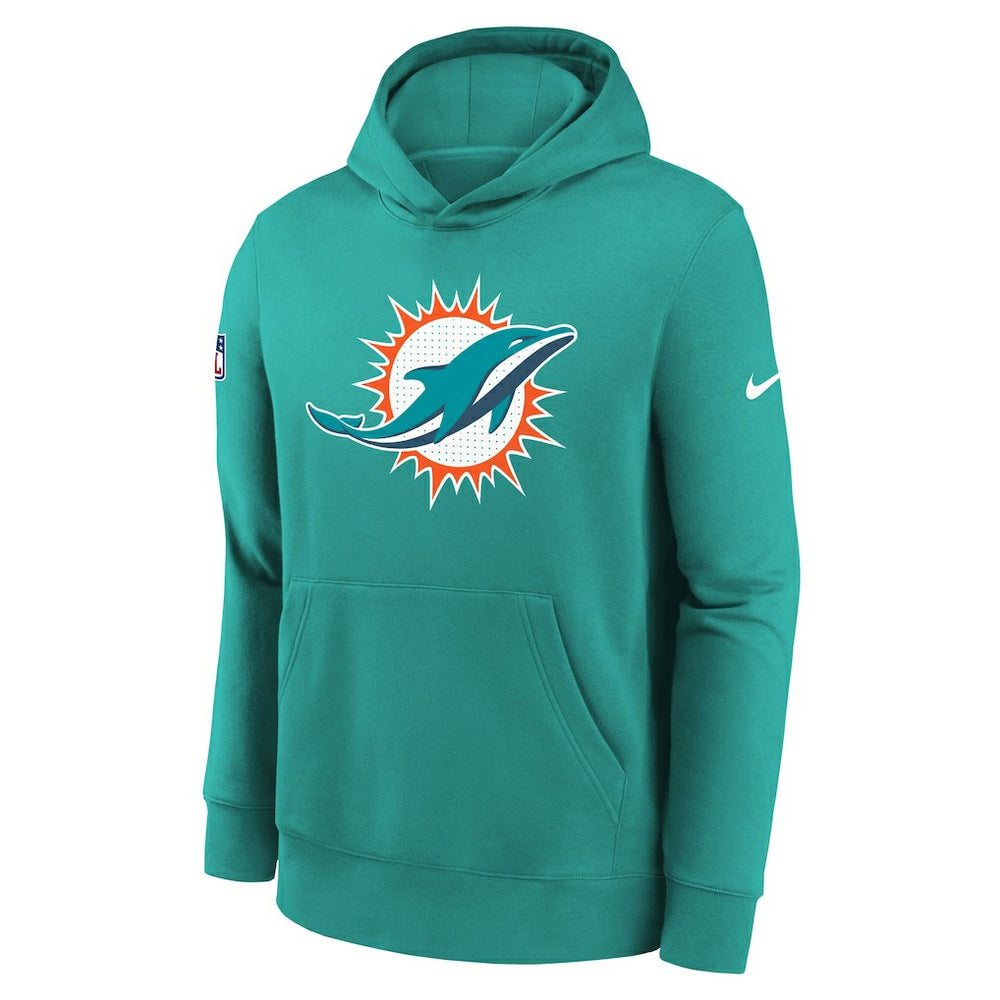 Miami Dolphins Youth Sideline Club Fleece Hoodie - Aqua | Nike for sale