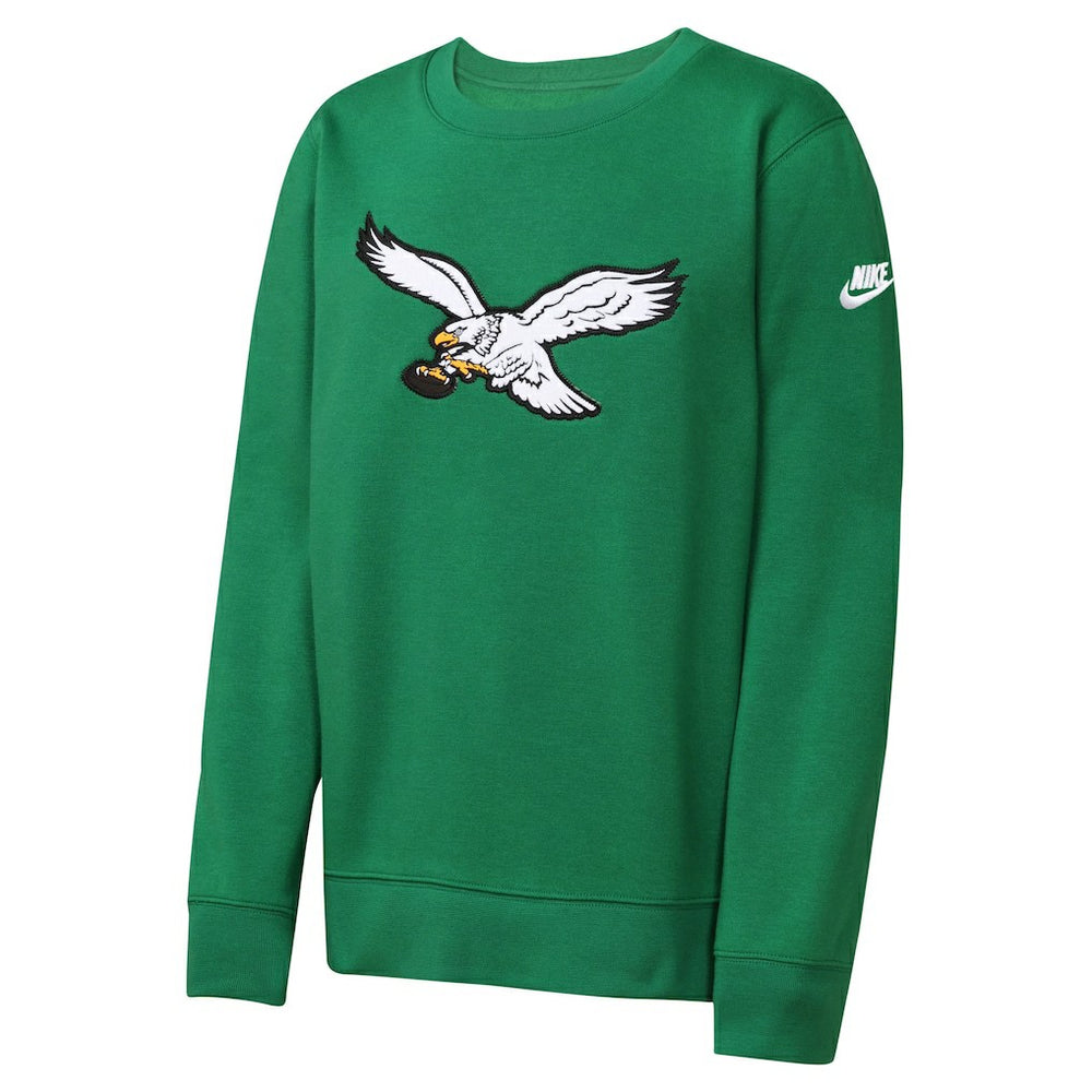 Philadelphia Eagles Youth Rewind Essential Pullover Crewneck Sweatshirt - Kelly Green | Nike sale