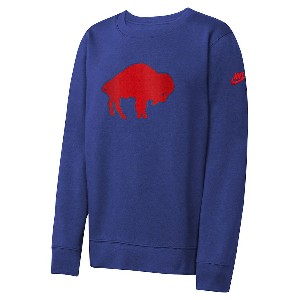 Buffalo Bills Youth Rewind Essential Pullover Crewneck Sweatshirt - Royal | Nike online
