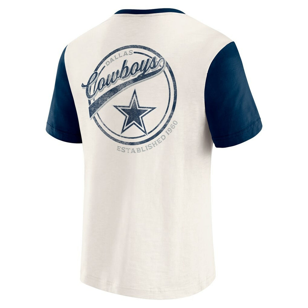 Dallas Cowboys Darius Rucker Collection Henley Colorblock Slub Pocket T-Shirt - Cream online