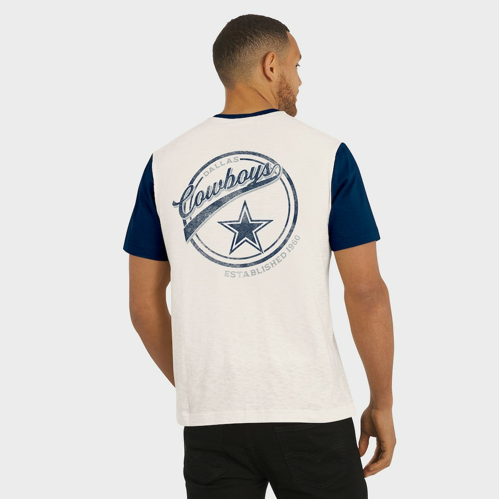 Dallas Cowboys Darius Rucker Collection Henley Colorblock Slub Pocket T-Shirt - Cream online