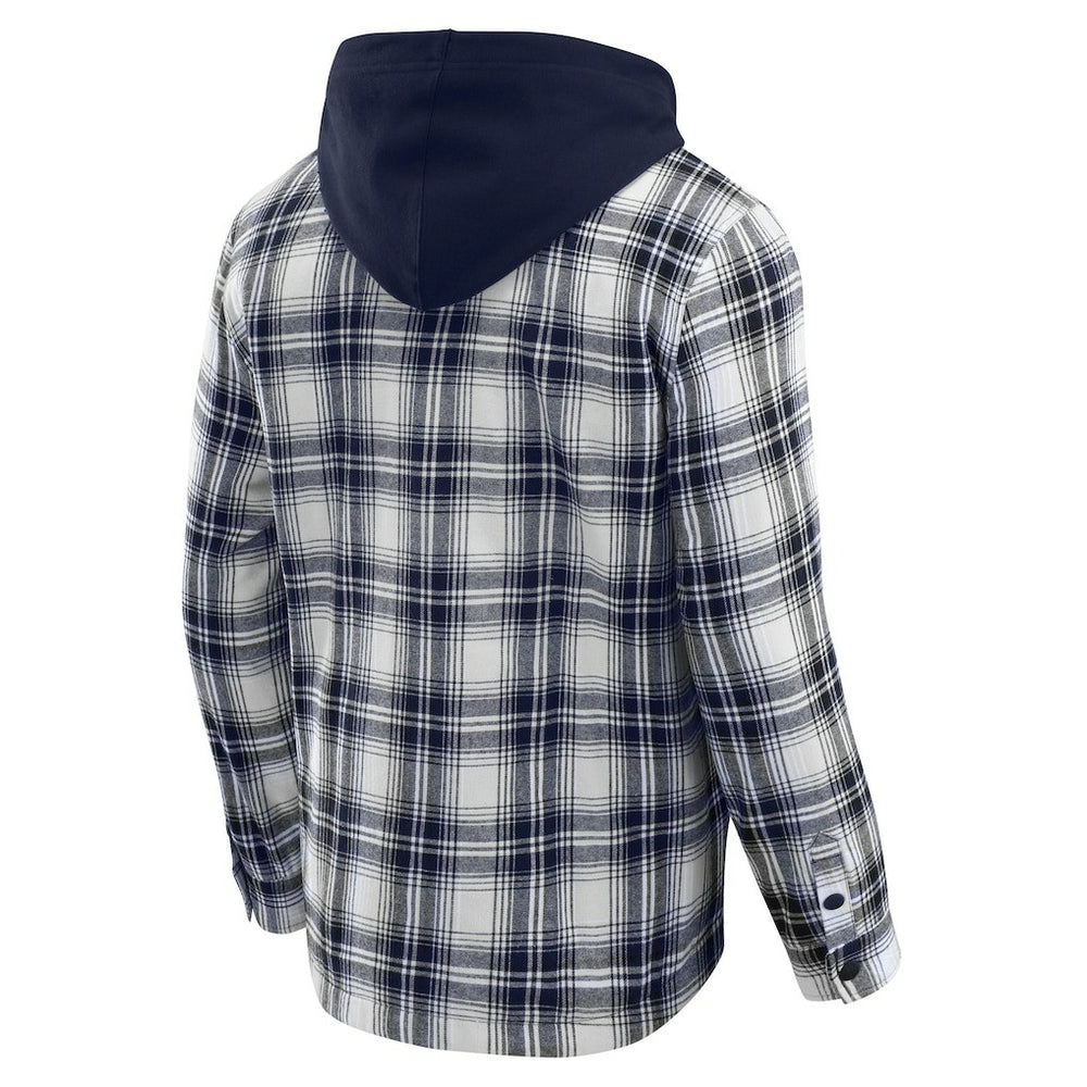 Dallas Cowboys Darius Rucker Collection Plaid Flannel Quilted Full-Snap Hooded Shacket - Navy sale