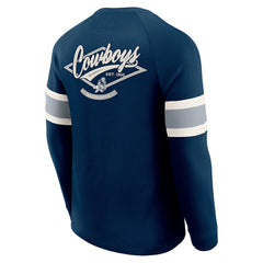 Dallas Cowboys Darius Rucker Collection Waffle-Knit Raglan Long Sleeve Henley T-Shirt - Navy outlet