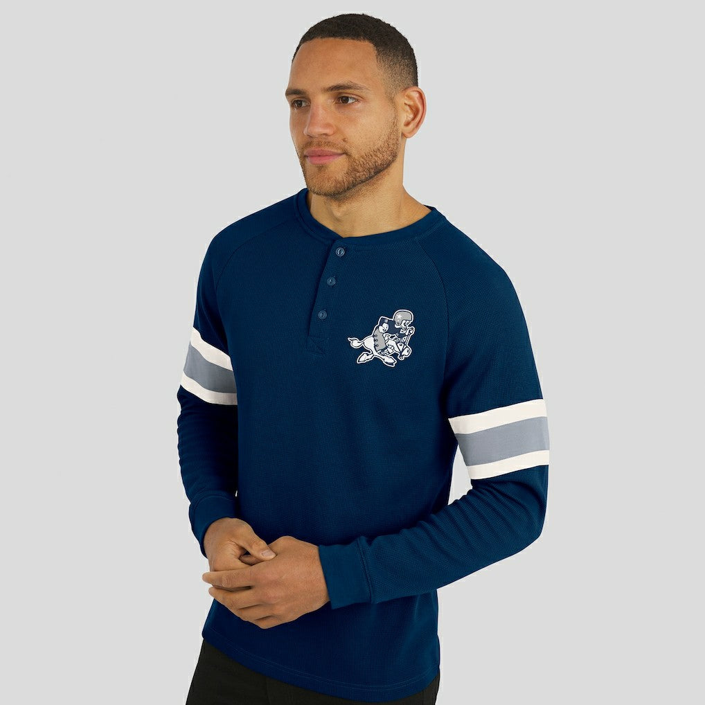 Dallas Cowboys Darius Rucker Collection Waffle-Knit Raglan Long Sleeve Henley T-Shirt - Navy outlet