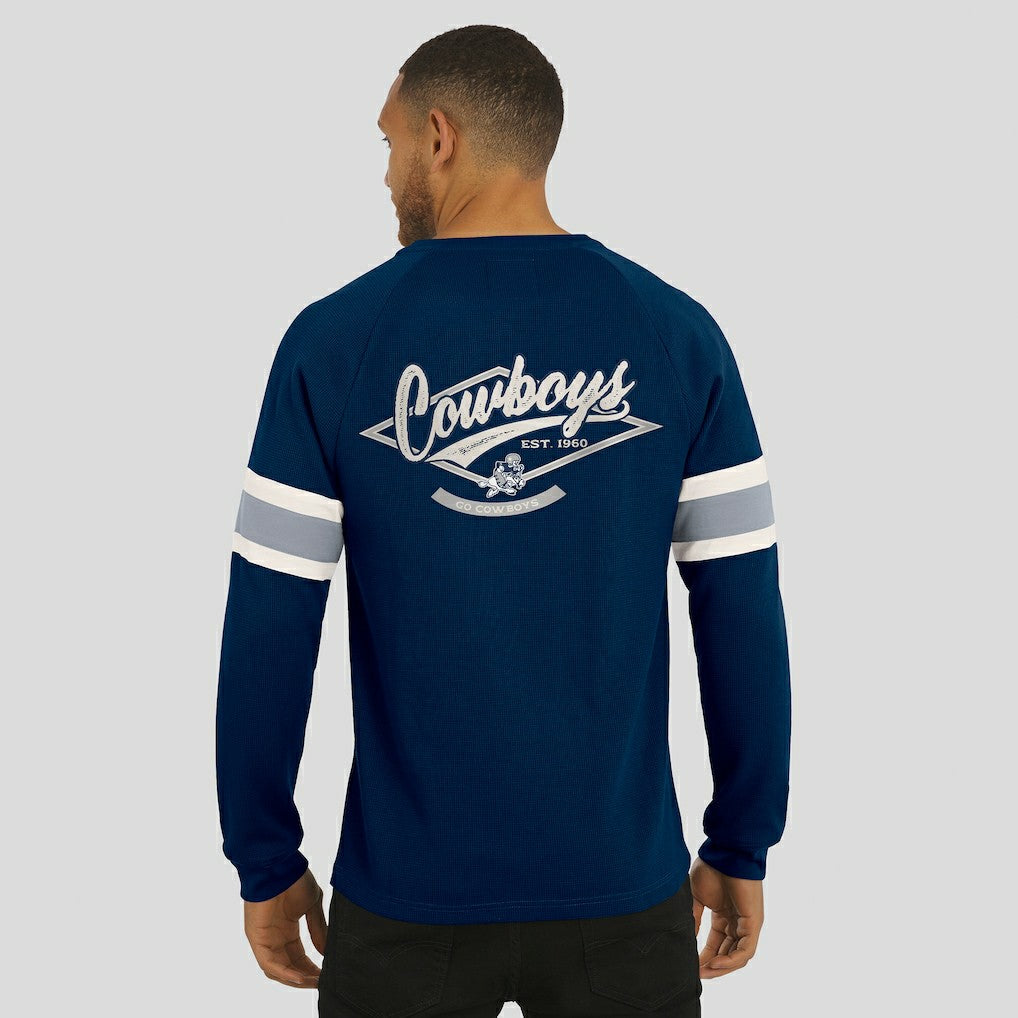 Dallas Cowboys Darius Rucker Collection Waffle-Knit Raglan Long Sleeve Henley T-Shirt - Navy outlet