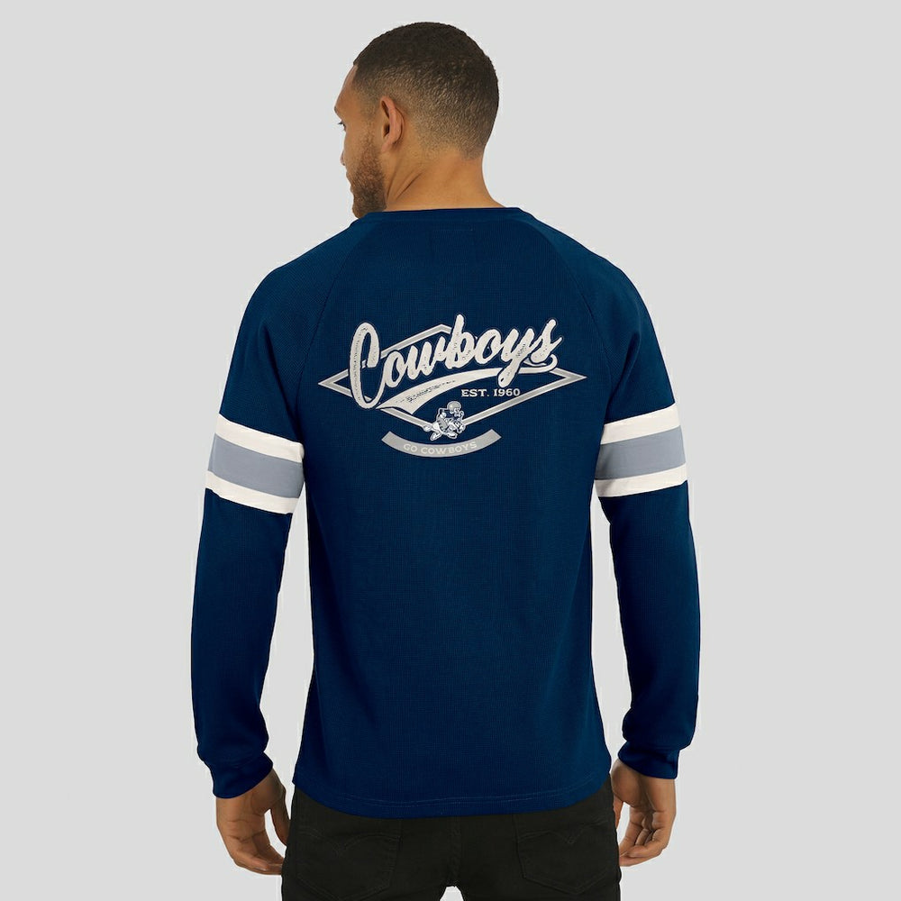 Dallas Cowboys Darius Rucker Collection Waffle-Knit Raglan Long Sleeve Henley T-Shirt - Navy outlet
