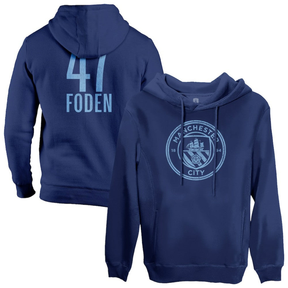 Phil Foden Manchester City 1863FC Player Fleece Pullover Hoodie - Navy for sale
