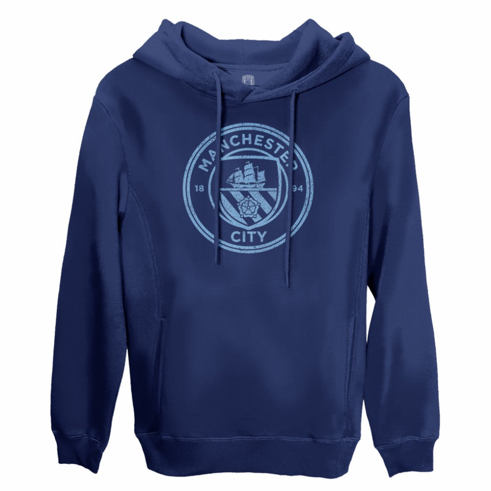 Manchester City 1863FC Mono Badge Fleece Pullover Hoodie - Navy outlet