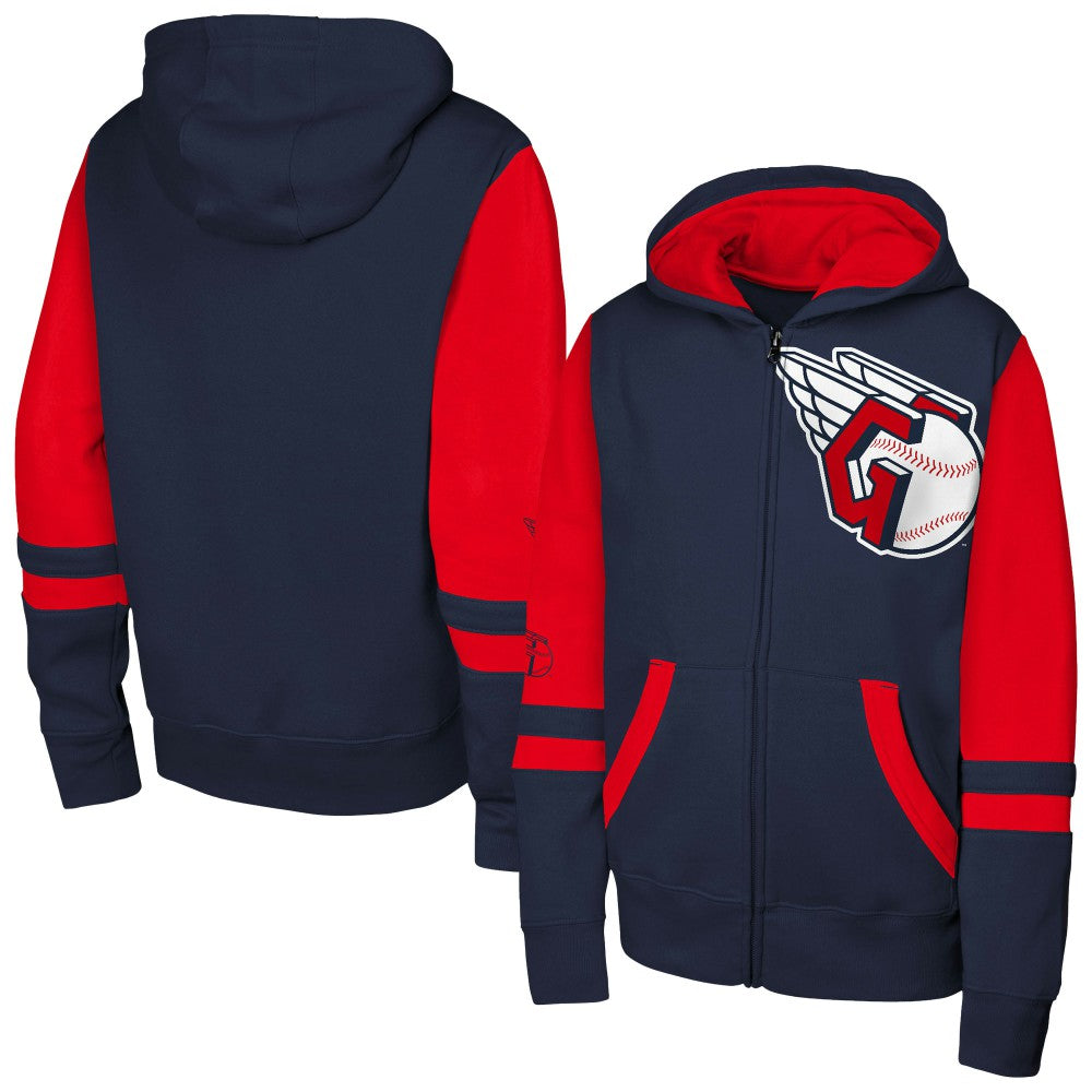 Cleveland Guardians Outerstuff Youth Stadium Colorblock Full-Zip Hoodie - Navy