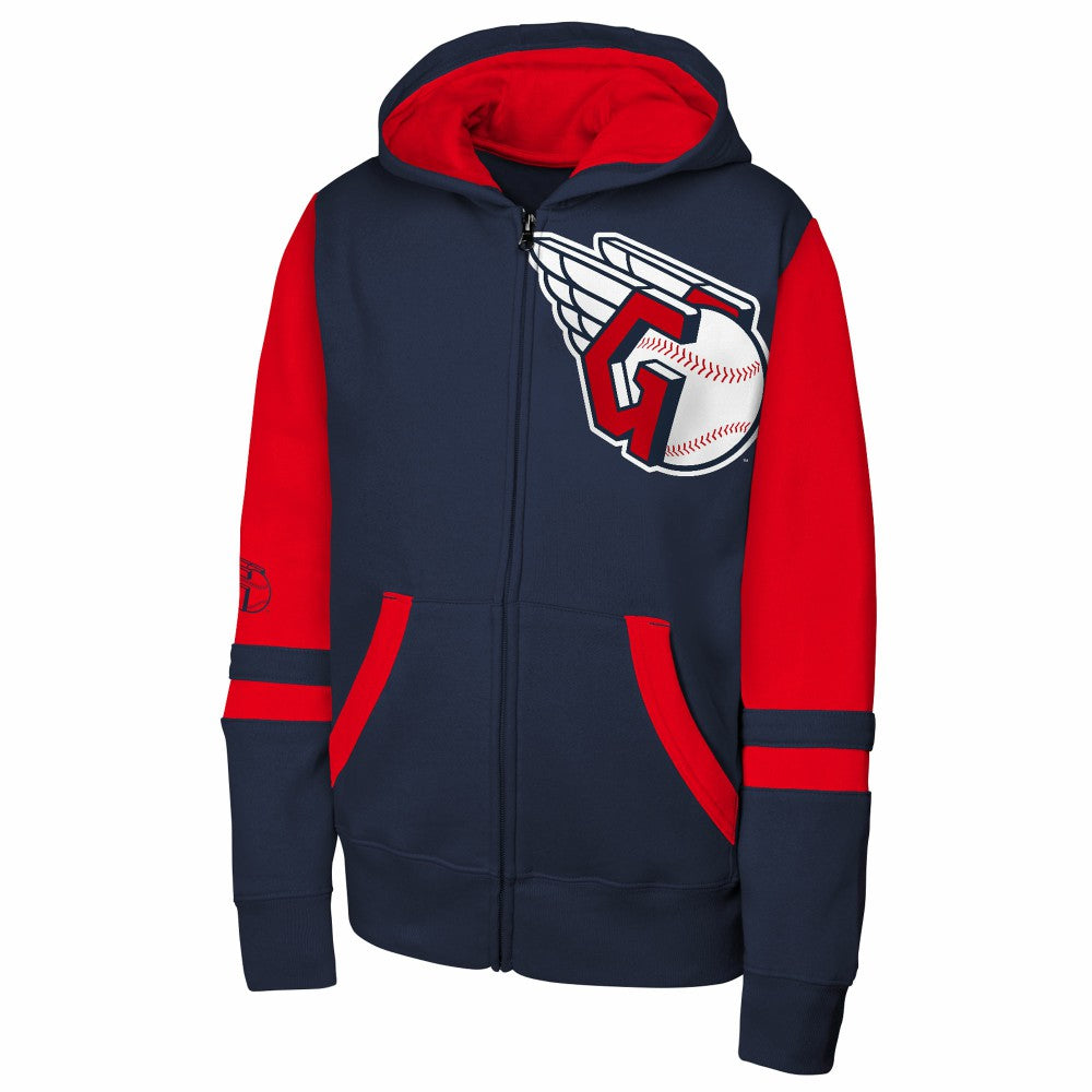 Cleveland Guardians Outerstuff Youth Stadium Colorblock Full-Zip Hoodie - Navy