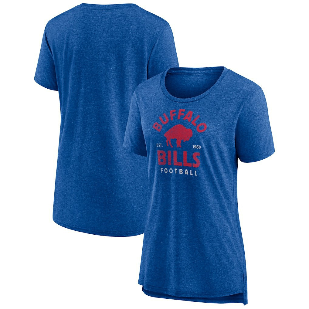 Buffalo Bills Women's Vintage Arch Tri-Blend T-Shirt - Royal for sale