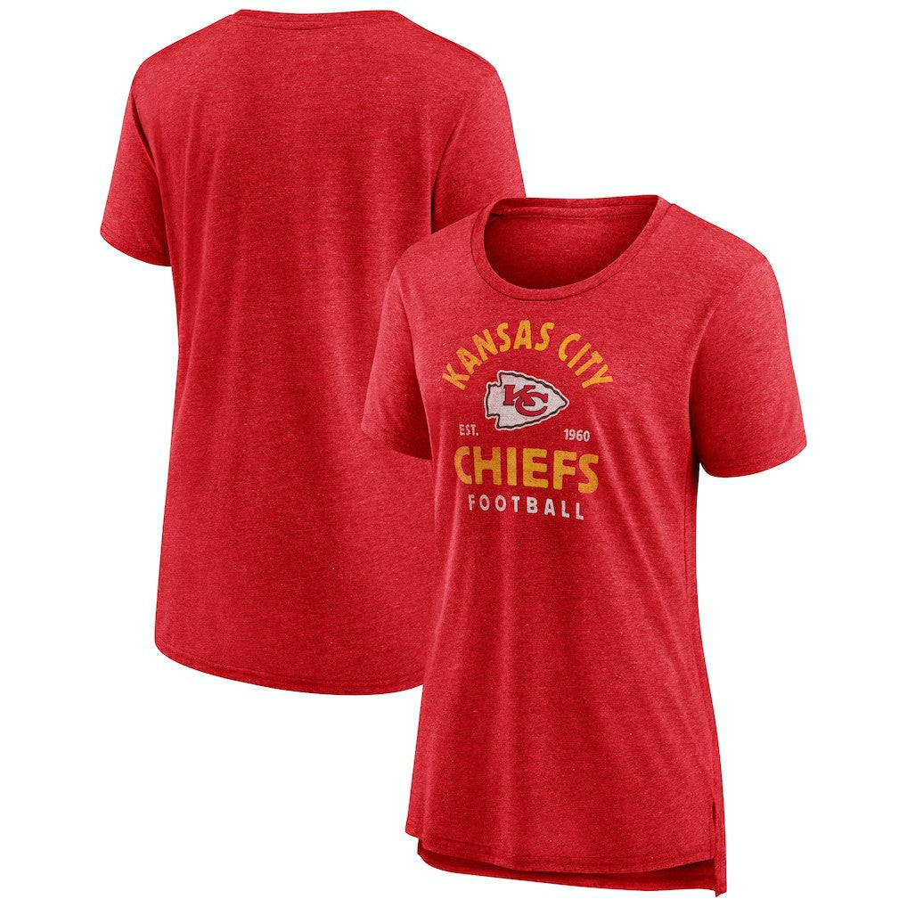 Kansas City Chiefs Women's Vintage Arch Tri-Blend T-Shirt - Red cheap