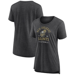 New Orleans Saints Women's Vintage Arch Tri-Blend T-Shirt - Charcoal sale