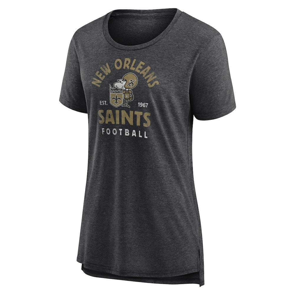 New Orleans Saints Women's Vintage Arch Tri-Blend T-Shirt - Charcoal sale
