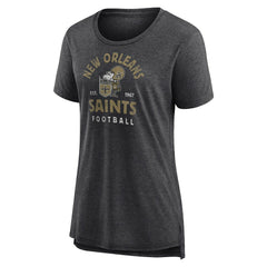 New Orleans Saints Women's Vintage Arch Tri-Blend T-Shirt - Charcoal sale