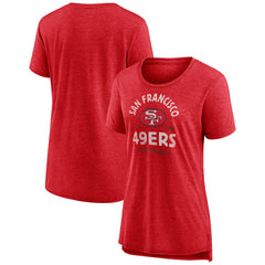 San Francisco 49ers Women's Vintage Arch Tri-Blend T-Shirt - Scarlet sale