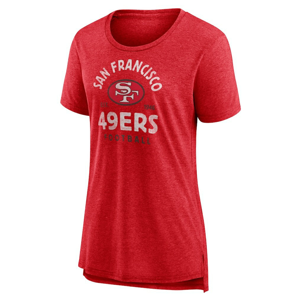 San Francisco 49ers Women's Vintage Arch Tri-Blend T-Shirt - Scarlet sale