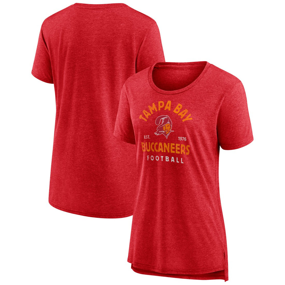 Tampa Bay Buccaneers Women's Vintage Arch Tri-Blend T-Shirt - Red outlet