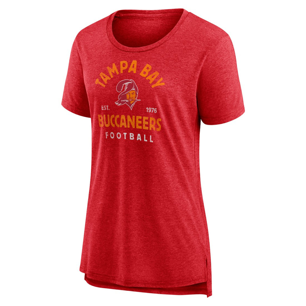 Tampa Bay Buccaneers Women's Vintage Arch Tri-Blend T-Shirt - Red outlet