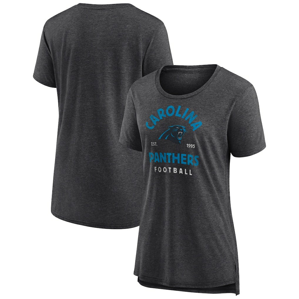 Carolina Panthers Women's Vintage Arch Tri-Blend T-Shirt - Charcoal outlet