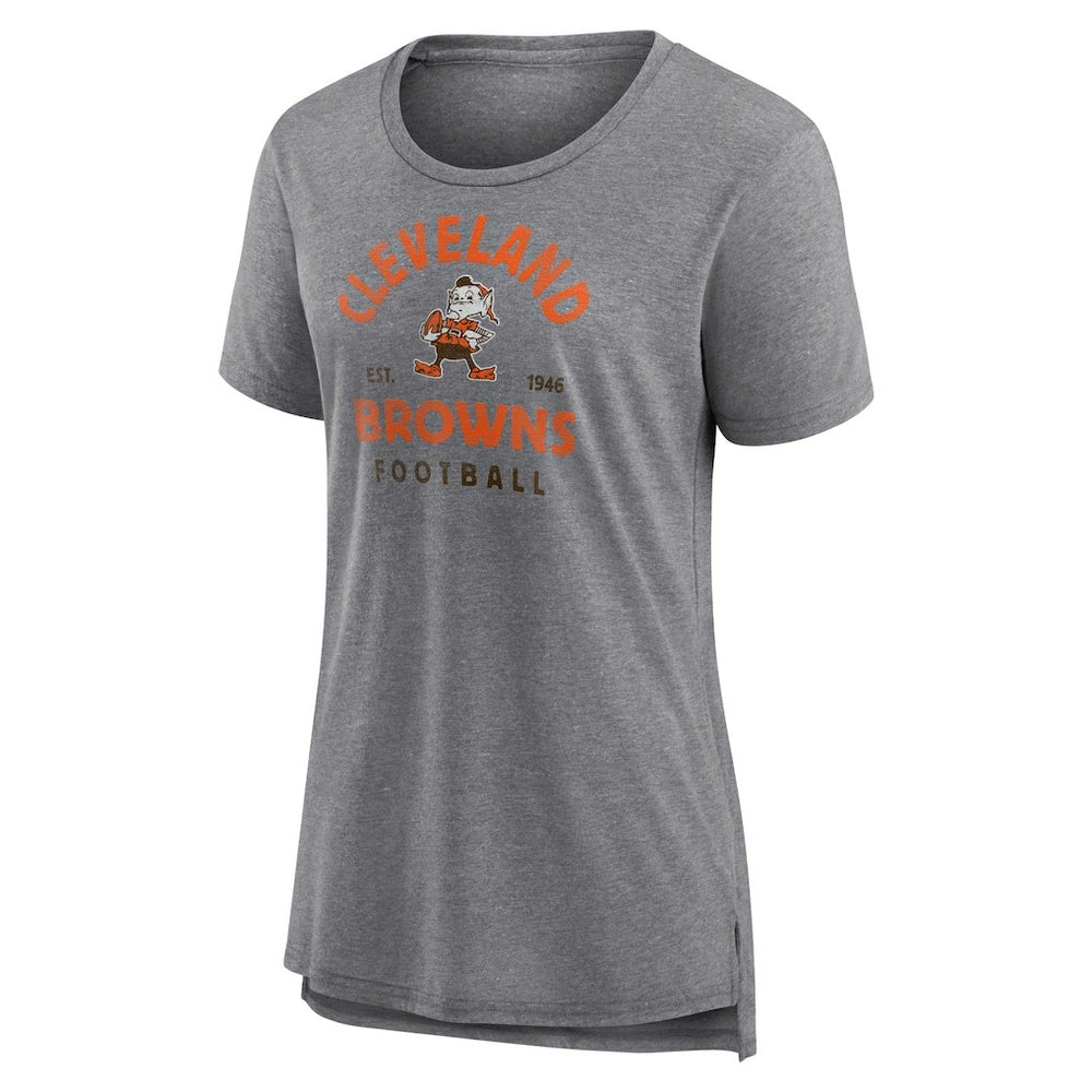 Cleveland Browns Women's Vintage Arch Tri-Blend T-Shirt - Gray on sale