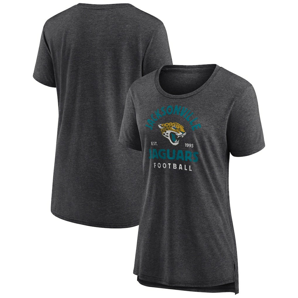 Jacksonville Jaguars Women's Vintage Arch Tri-Blend T-Shirt - Charcoal cheap