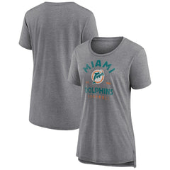 Miami Dolphins Women's Vintage Arch Tri-Blend T-Shirt - Gray sale