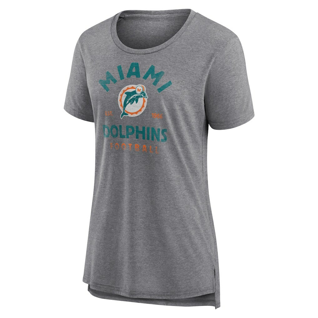 Miami Dolphins Women's Vintage Arch Tri-Blend T-Shirt - Gray sale