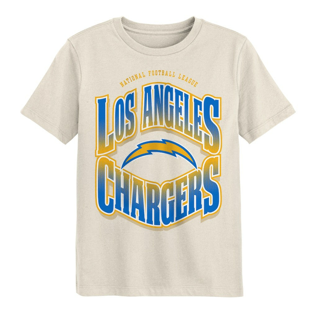 Los Angeles Chargers Outerstuff Youth Huddle T-Shirt - Cream on sale