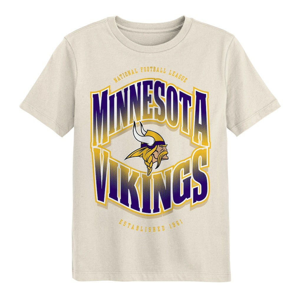 Minnesota Vikings Outerstuff Youth Huddle T-Shirt - Cream sale
