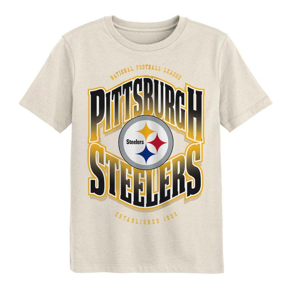 Pittsburgh Steelers Outerstuff Youth Huddle T-Shirt - Cream cheap