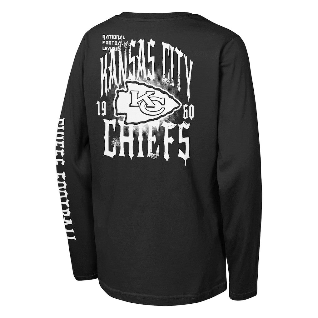 Kansas City Chiefs Outerstuff Youth Rumble Long Sleeve T-Shirt - Black sale