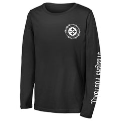 Pittsburgh Steelers Outerstuff Youth Rumble Long Sleeve T-Shirt - Black for sale