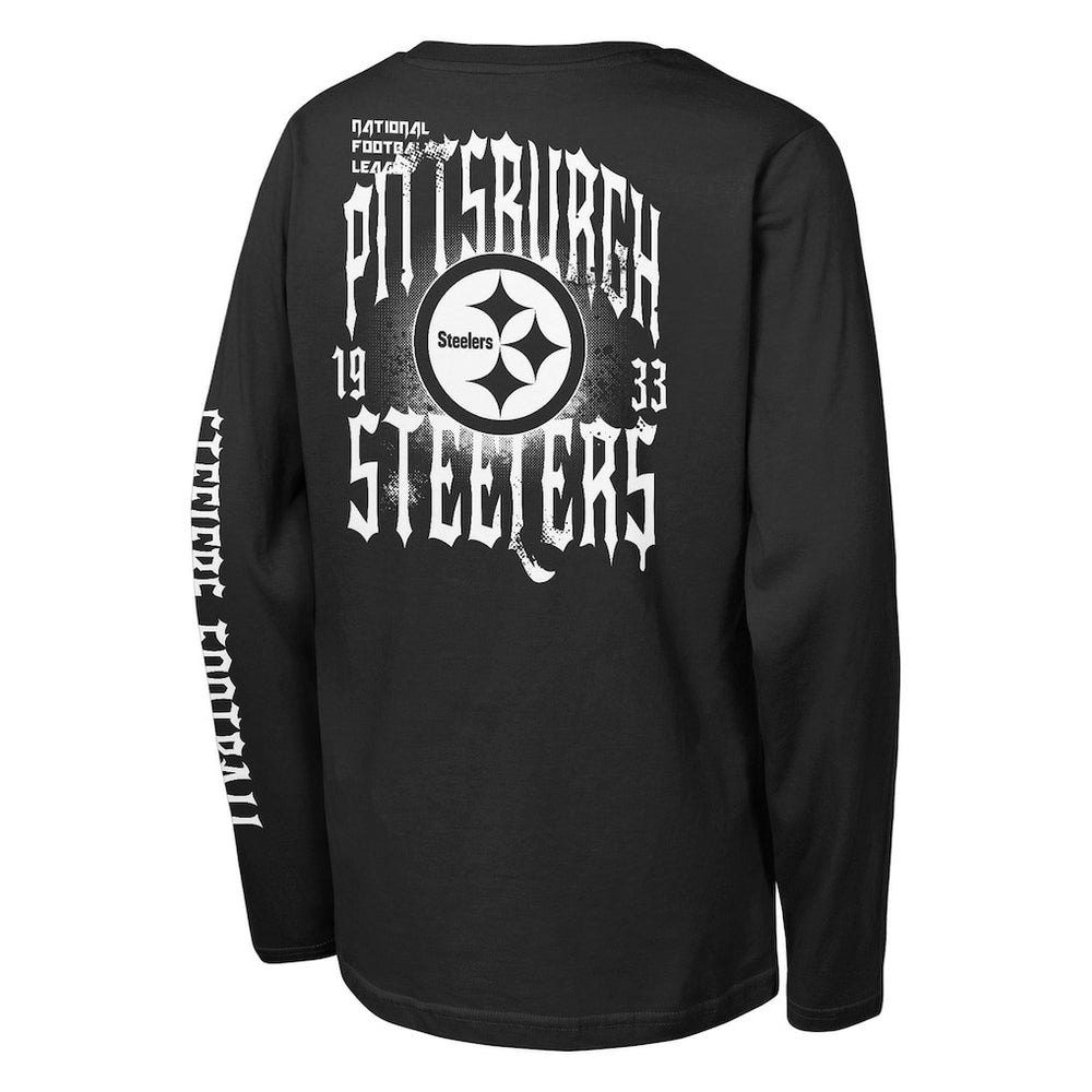 Pittsburgh Steelers Outerstuff Youth Rumble Long Sleeve T-Shirt - Black for sale