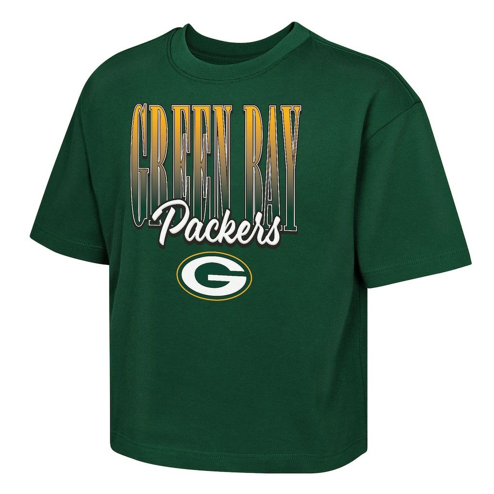 Green Bay Packers Outerstuff Girls Youth Big City Boxy T-Shirt - Green outlet