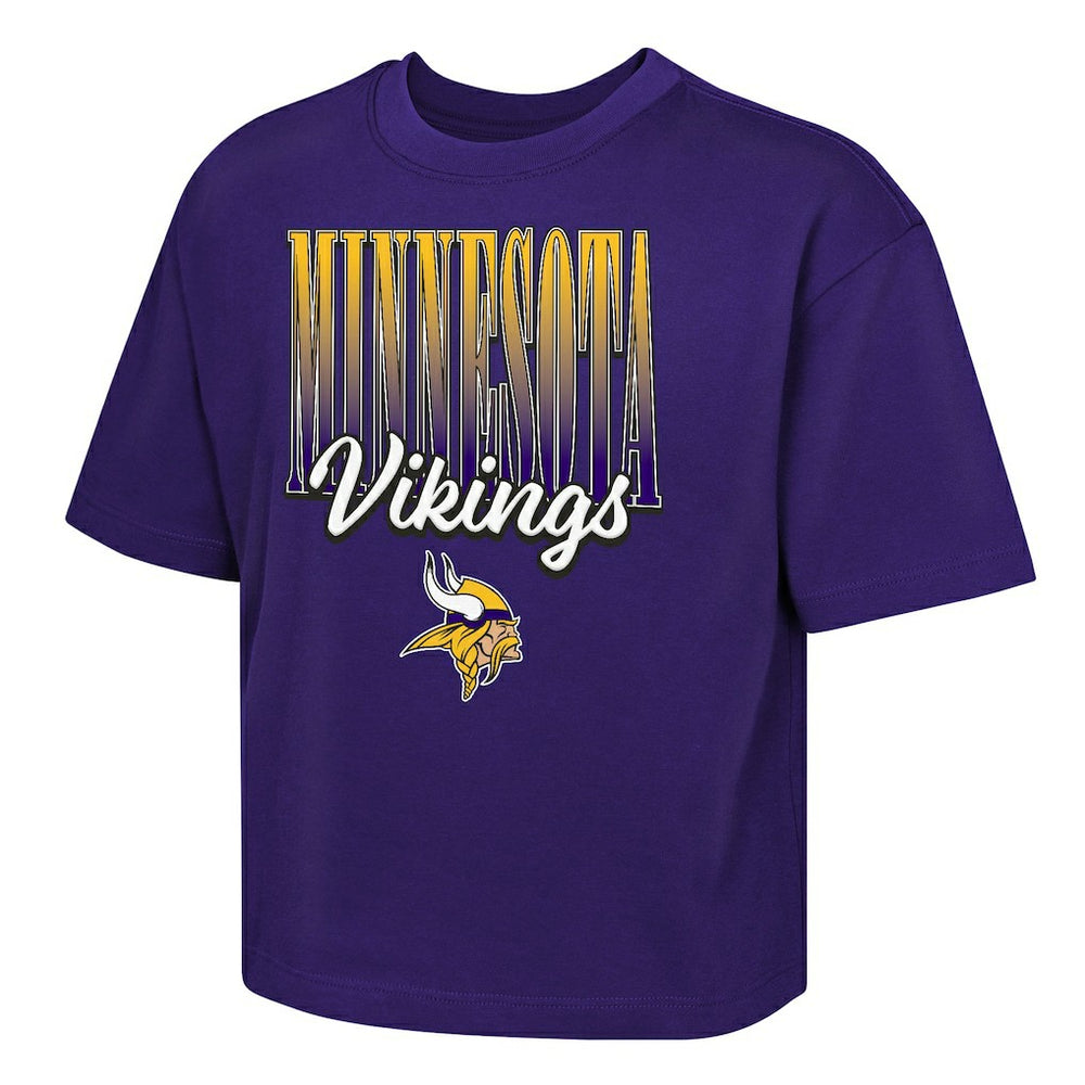 Minnesota Vikings Outerstuff Girls Youth Big City Boxy T-Shirt - Purple on sale