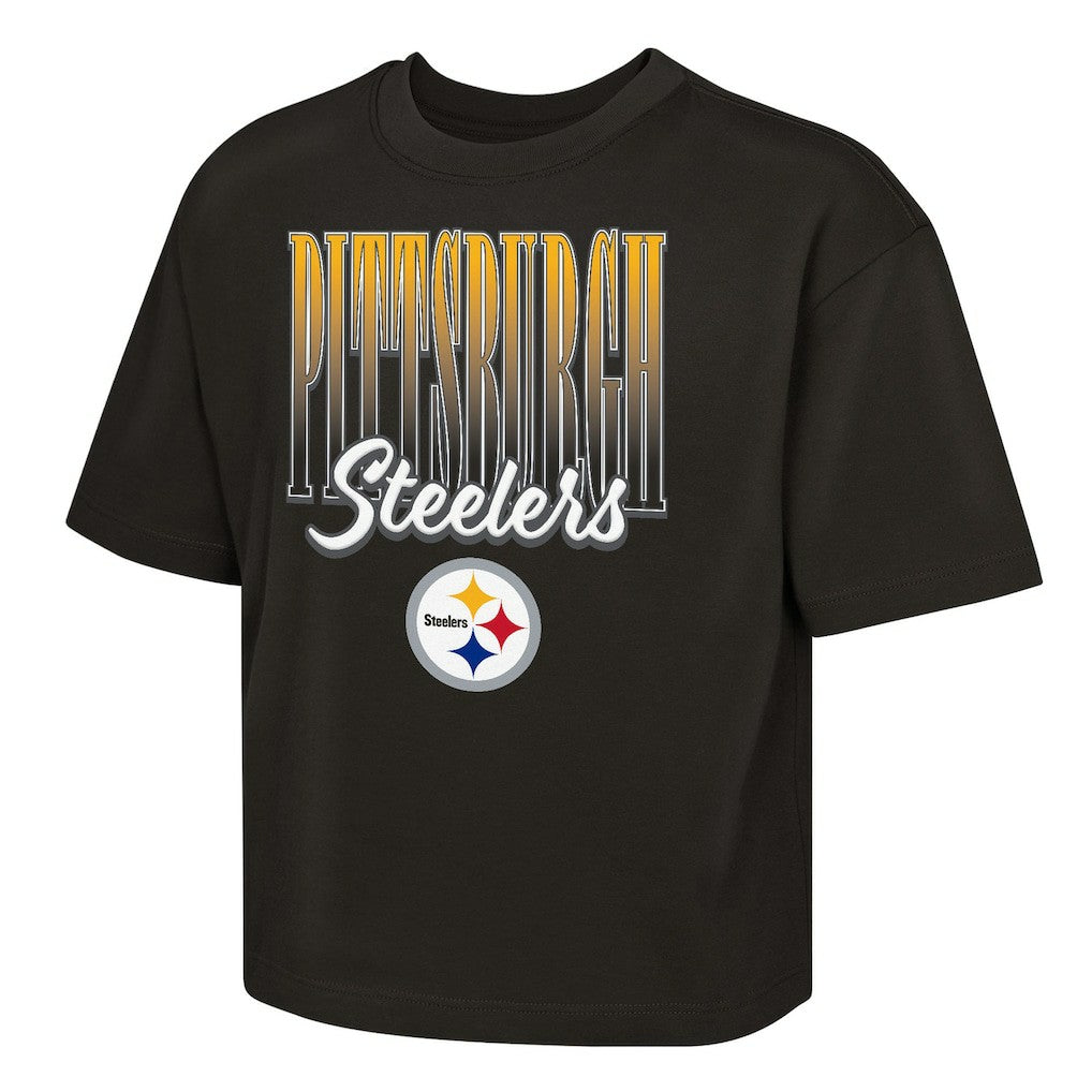 Pittsburgh Steelers Outerstuff Girls Youth Big City Boxy T-Shirt - Black online