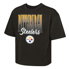 Pittsburgh Steelers Outerstuff Girls Youth Big City Boxy T-Shirt - Black online