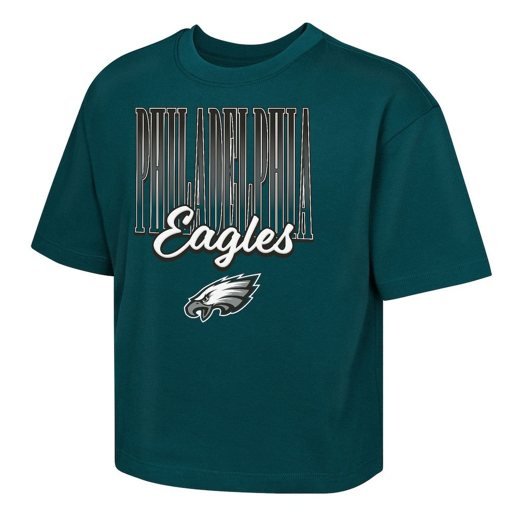 Philadelphia Eagles Outerstuff Girls Youth Big City Boxy T-Shirt - Midnight Green online