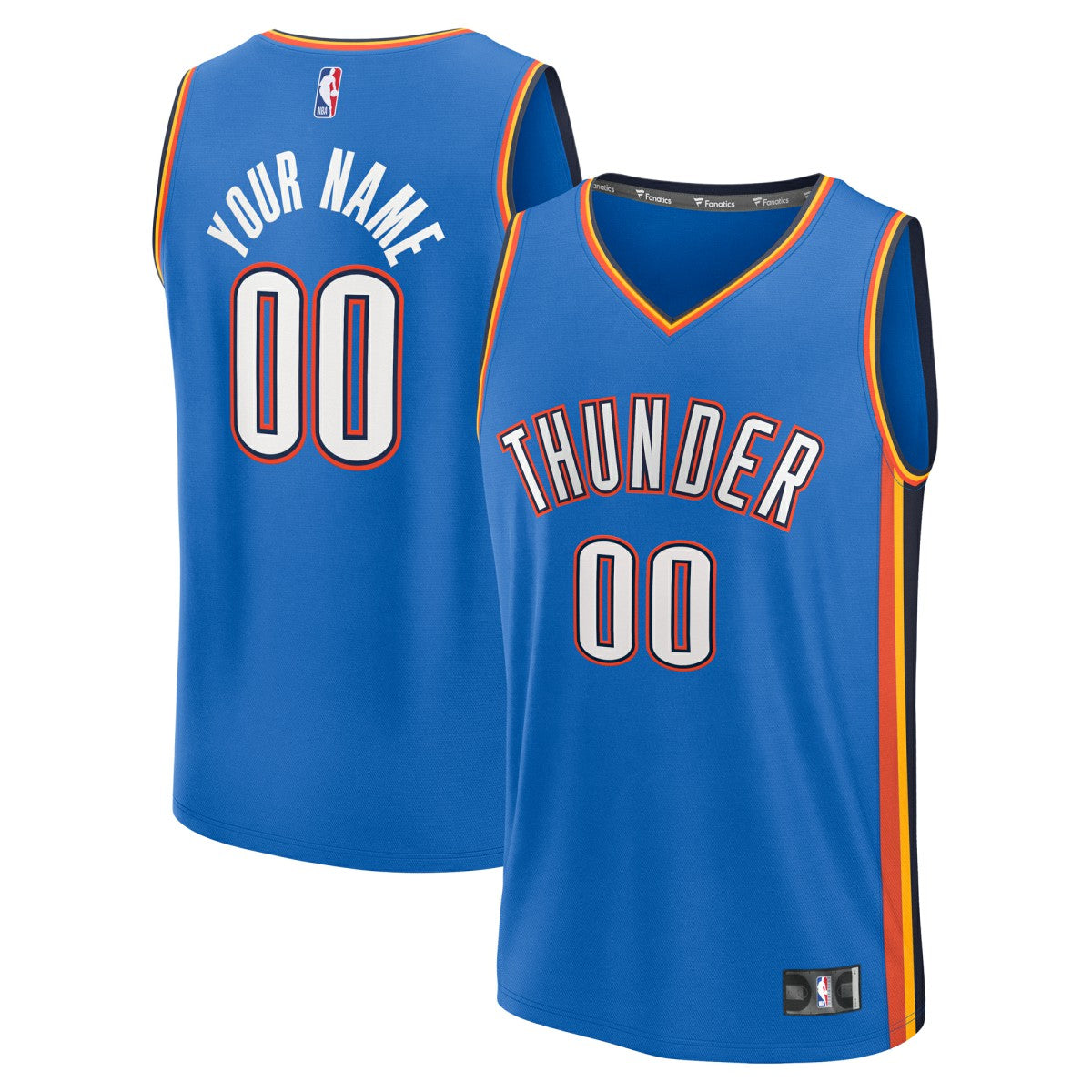 Oklahoma City Thunder Youth Fast Break Custom Replica Jersey - Blue - Icon Edition | Fanatics shop