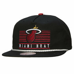 Miami Heat Ascend Deadstock Snapback Hat - Black | Mitchell & Ness for sale