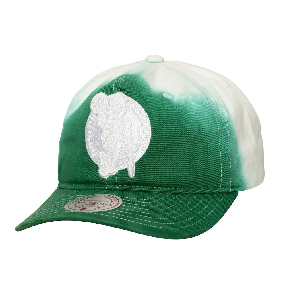 Boston Celtics Dip Dye Pro Crown Adjustable Hat - Kelly Green/White | Mitchell & Ness for sale
