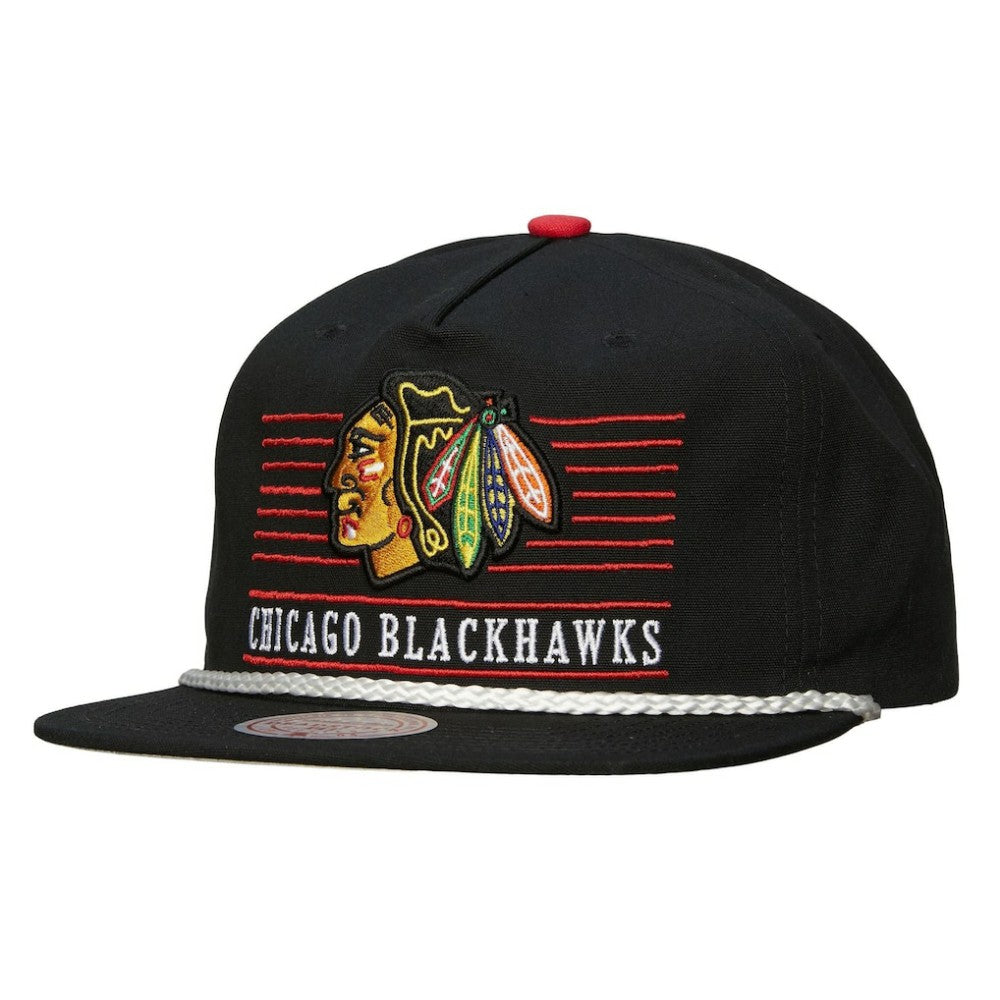 Chicago Blackhawks Mitchell & Ness Ascend Deadstock Snapback Hat Black