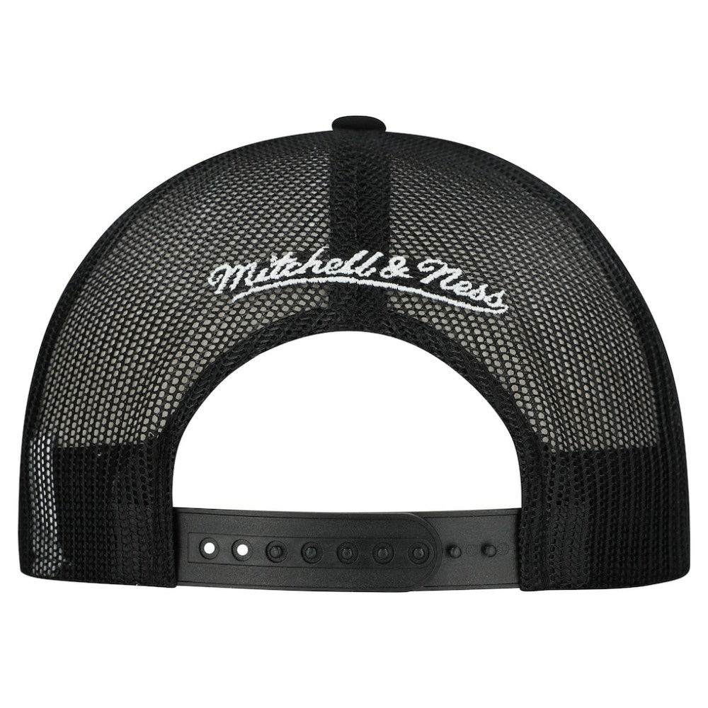 Pittsburgh Penguins Mitchell & Ness Gridlock Trucker Adjustable Hat White/Black